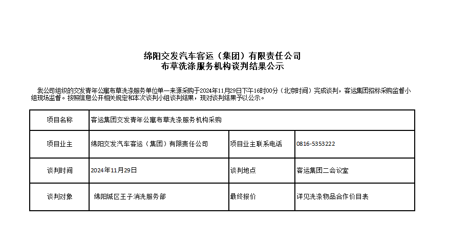 綿陽交發(fā)汽車客運（集團(tuán)）有限責(zé)任公司布草洗滌服務(wù)機(jī)構(gòu)談判結(jié)果公示.png